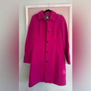 J. Crew Double Cloth Vibrant Pink Trench Coat